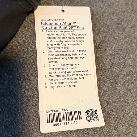 Lululemon Align No Line High Rise Pant 25” Satin, 10, NWT - Picture 3 of 6